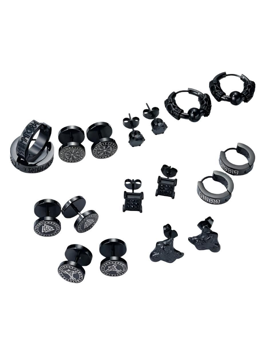 Set de aretes con acabado texturizado 4
