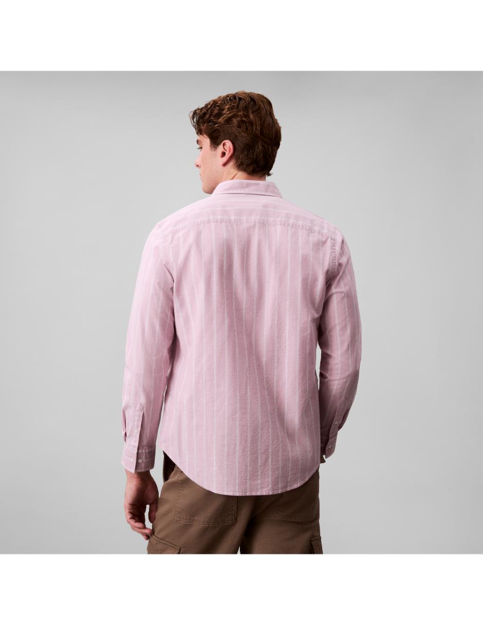 Camisa casual de algodón manga larga para hombre 7