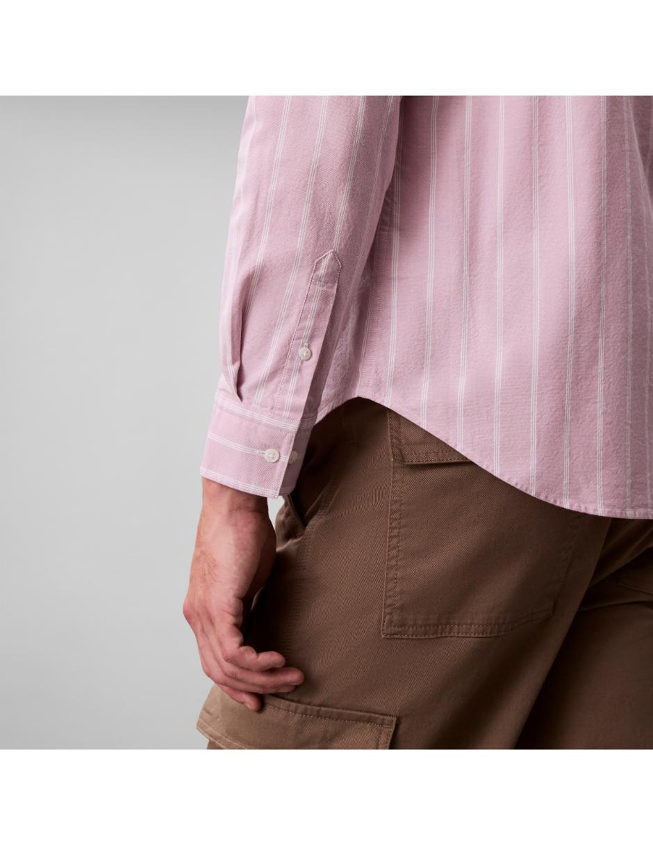 Camisa casual de algodón manga larga para hombre