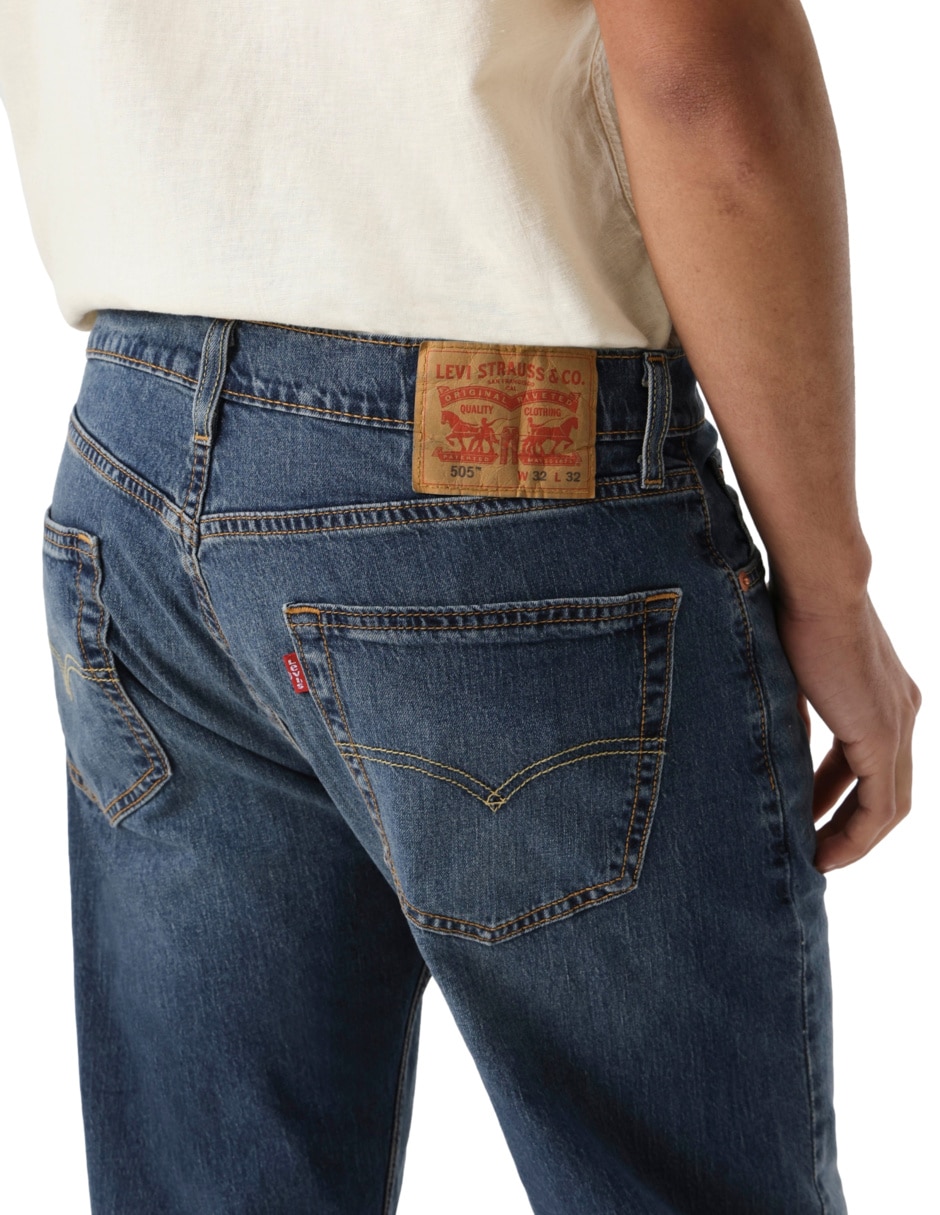 Jeans straight Levi's 505 regular lavado medio para hombre