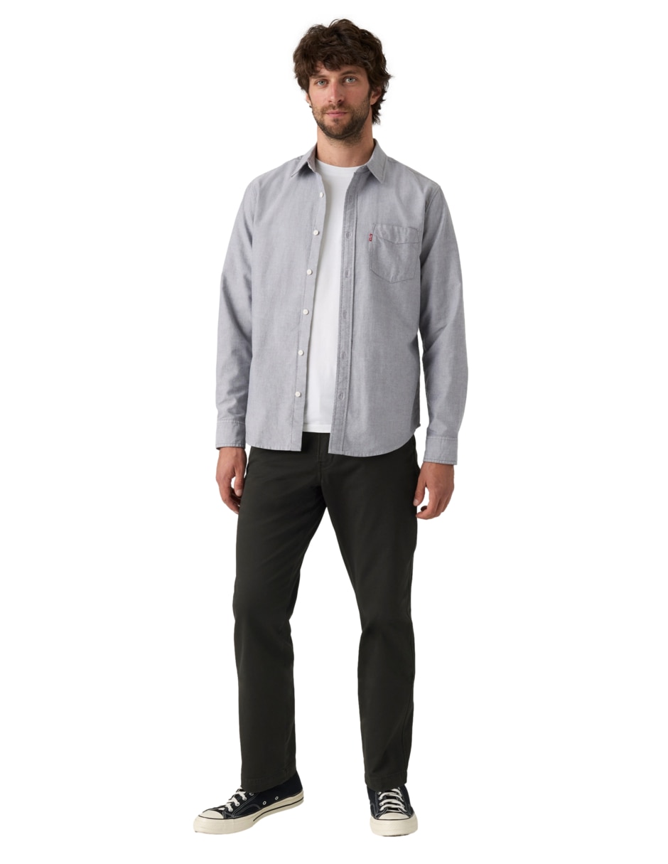 Pantalón regular de algodón para hombre