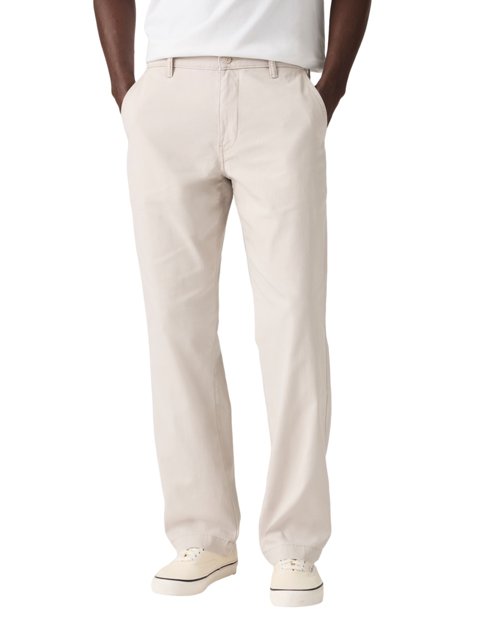 Pantalón regular de algodón para hombre