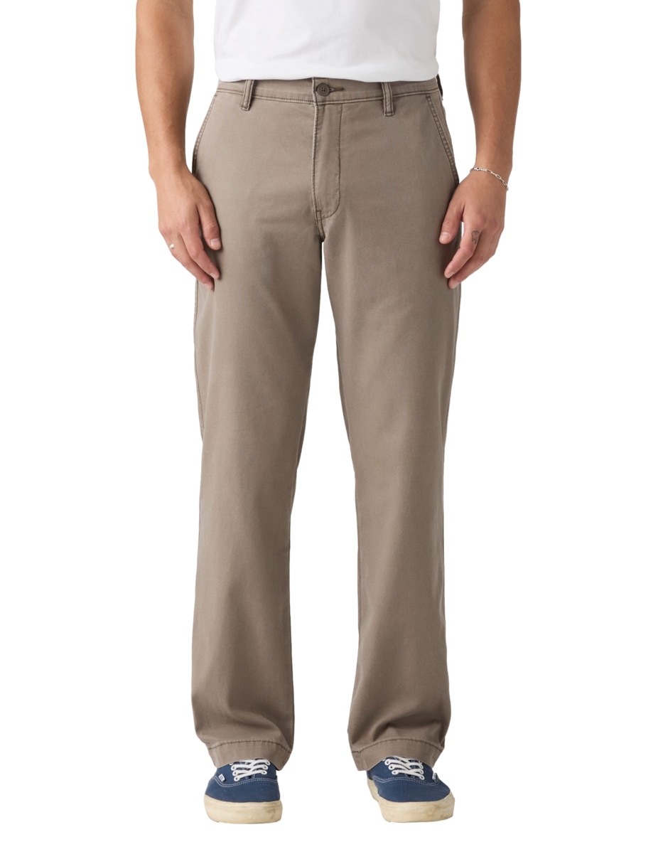 Pantalón regular de algodón para hombre