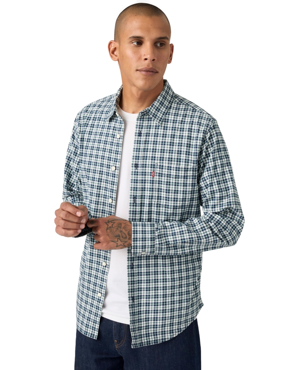 Camisa casual de algodón manga larga para hombre 3