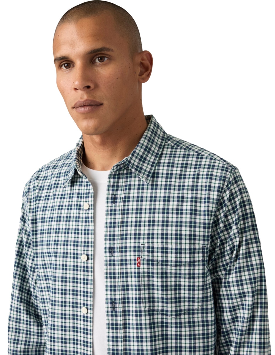 Camisa casual de algodón manga larga para hombre 2