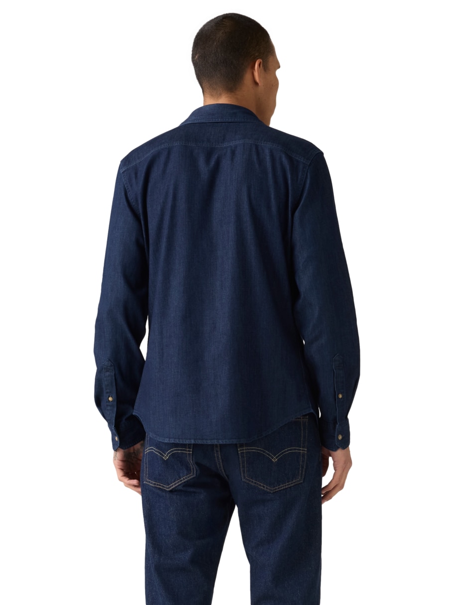 Camisa casual de algodón manga larga para hombre