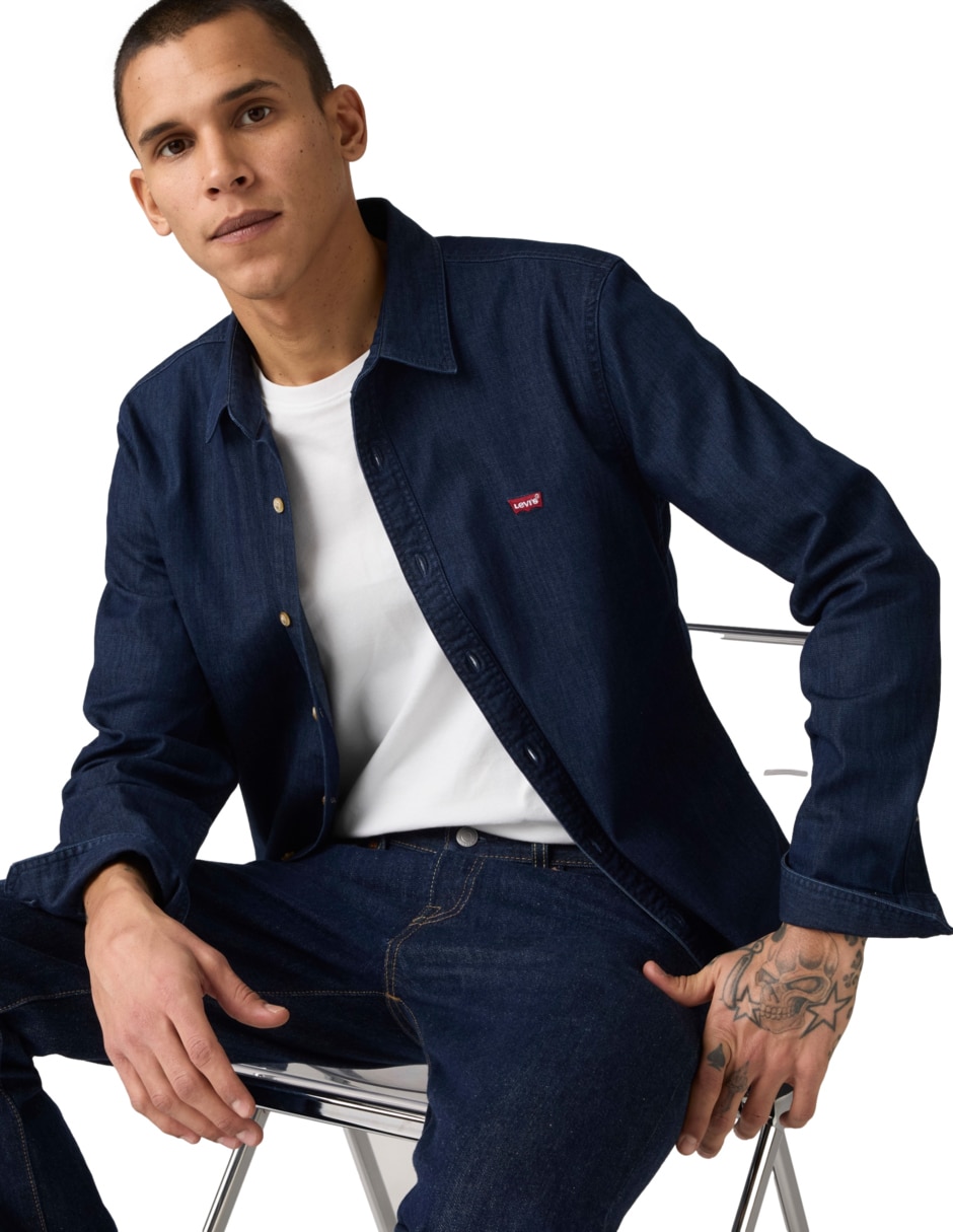 Camisa casual de algodón manga larga para hombre