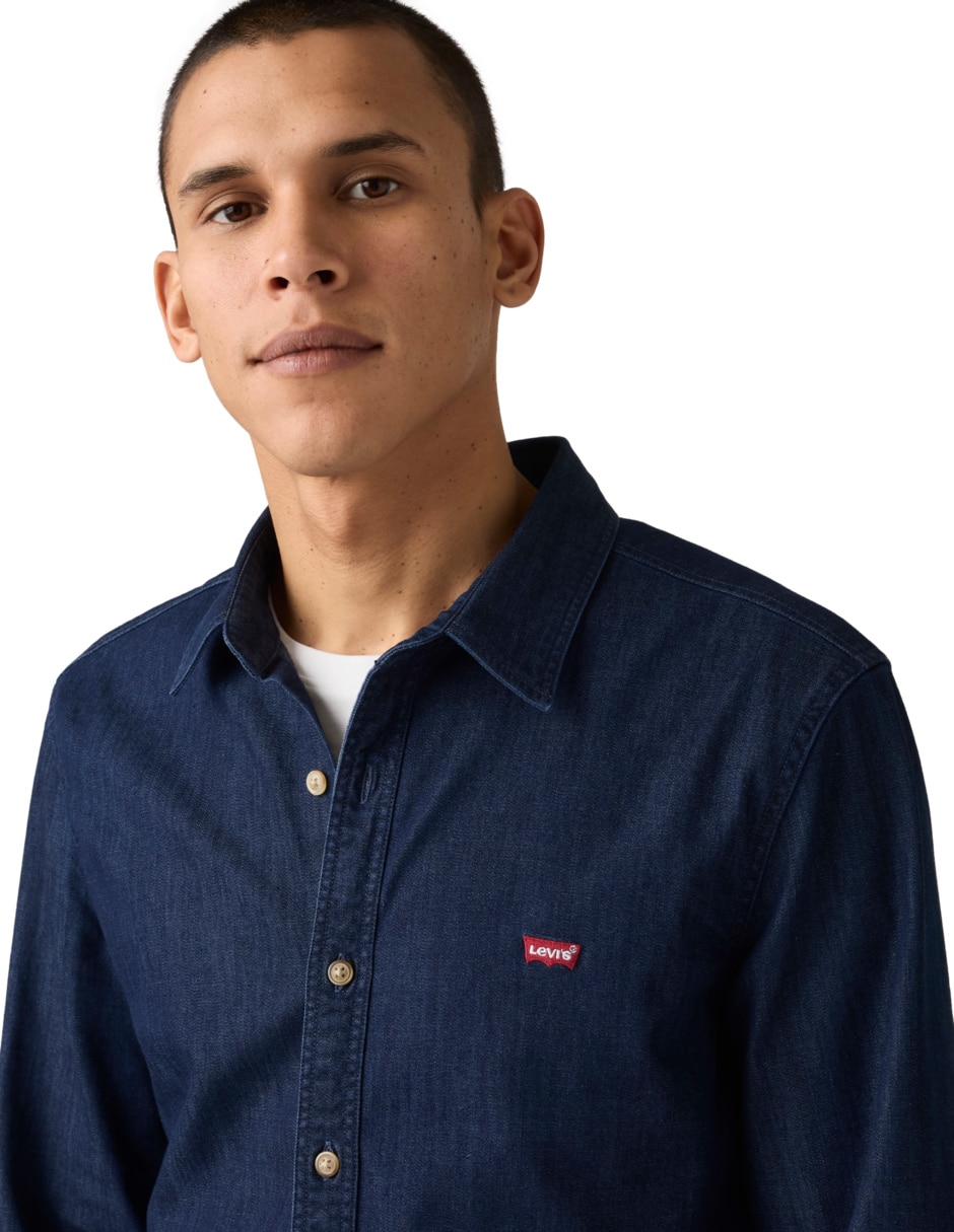 Camisa casual de algodón manga larga para hombre