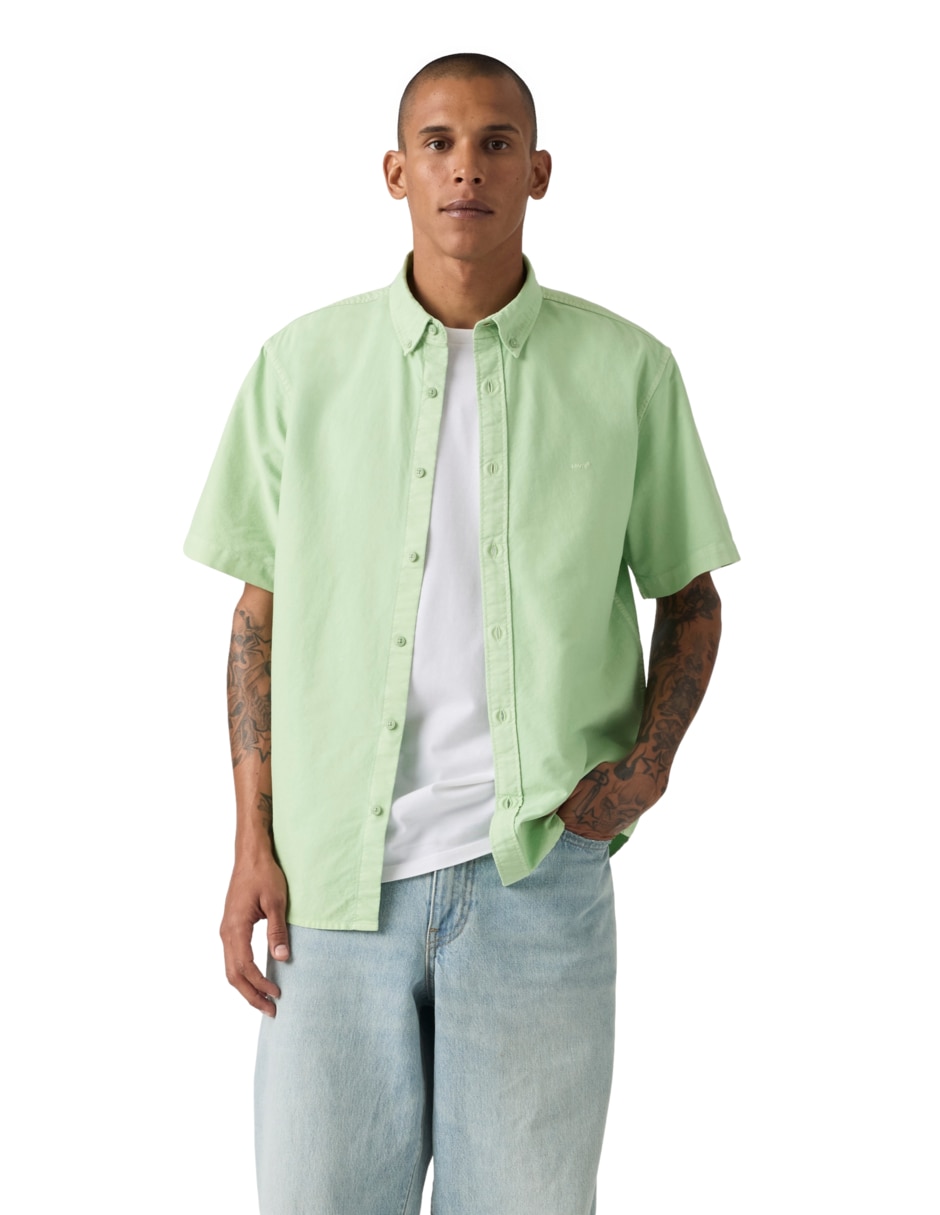 Camisa casual de algodón manga corta para hombre Camisa casual de algodón manga corta para hombre