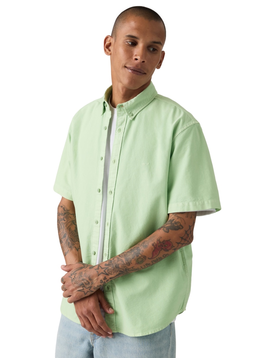 Camisa casual de algodón manga corta para hombre 3
