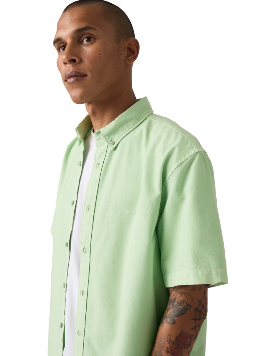 Camisa casual de algodón manga corta para hombre 2