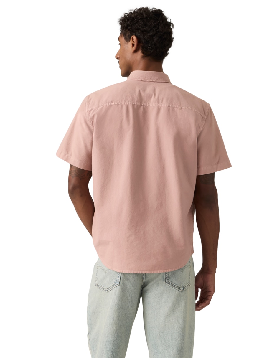 Camisa casual de algodón manga corta para hombre