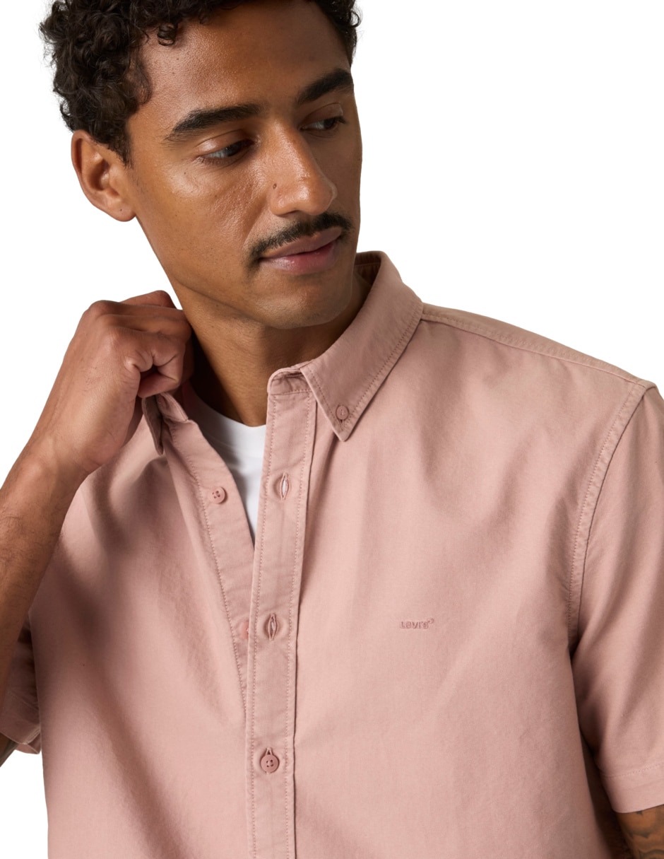Camisa casual de algodón manga corta para hombre