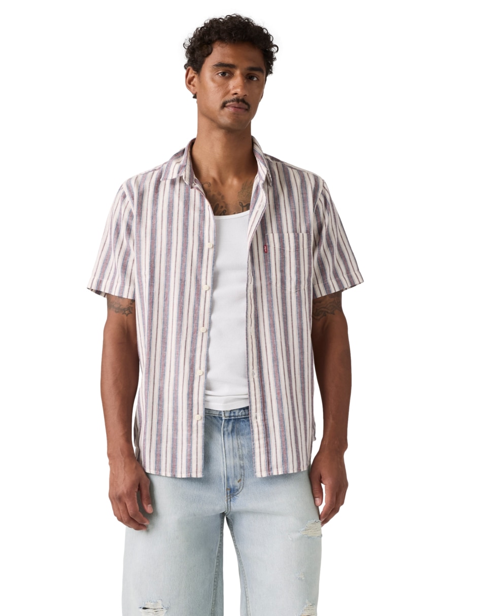 Camisa casual de algodón manga corta para hombre Camisa casual de algodón manga corta para hombre