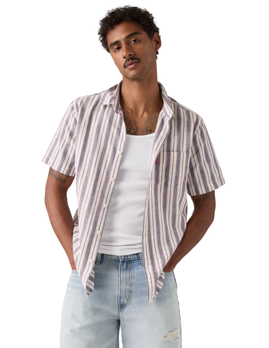 Camisa casual de algodón manga corta para hombre 3