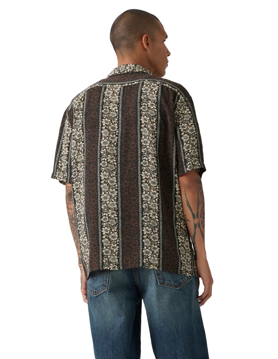 Camisa casual de algodón manga corta para hombre