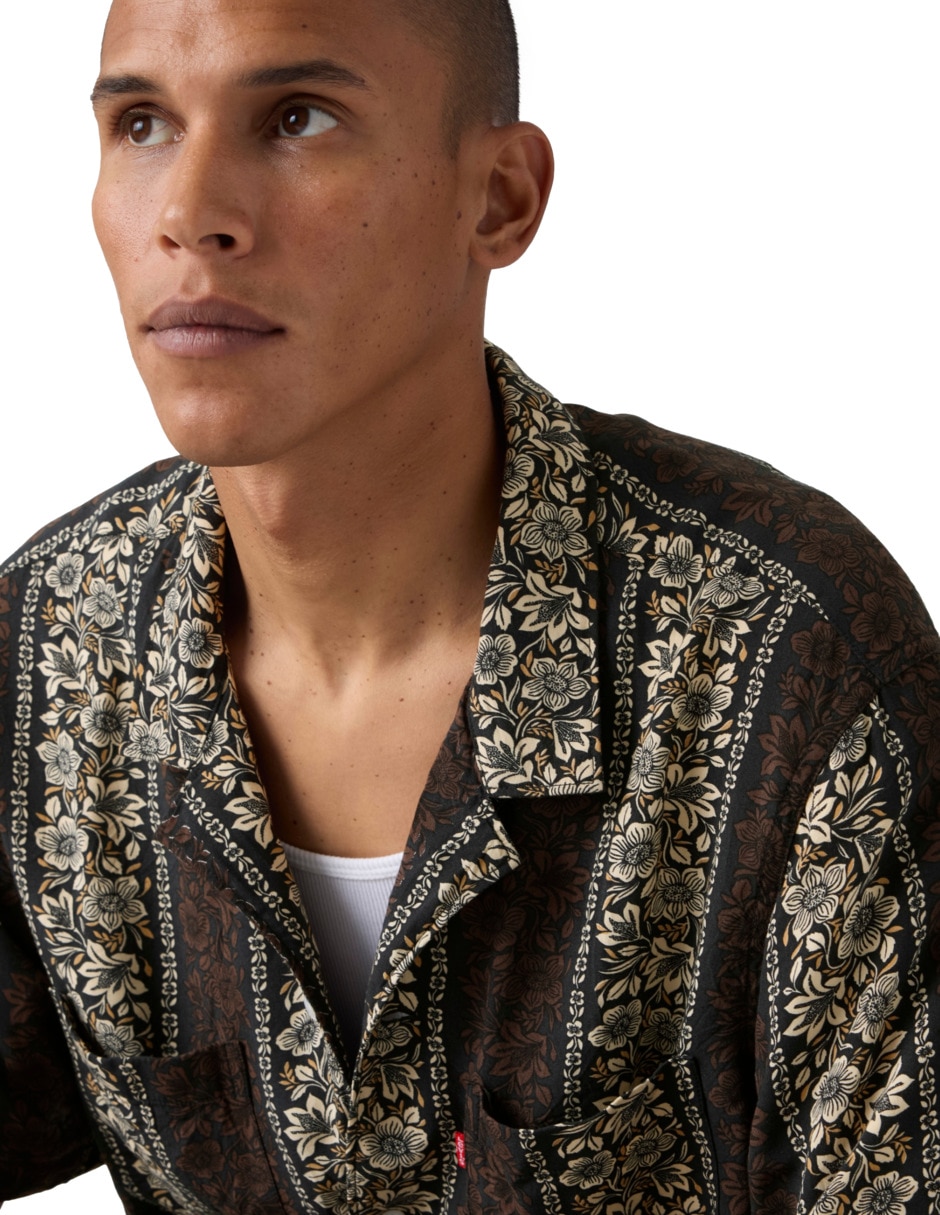 Camisa casual de algodón manga corta para hombre