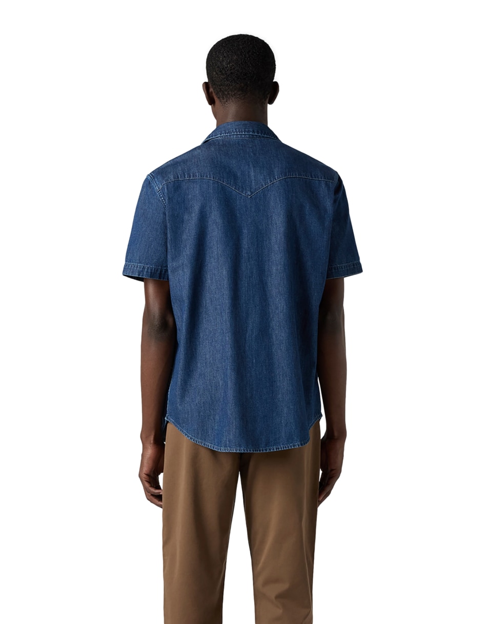 Camisa casual de algodón manga corta para hombre