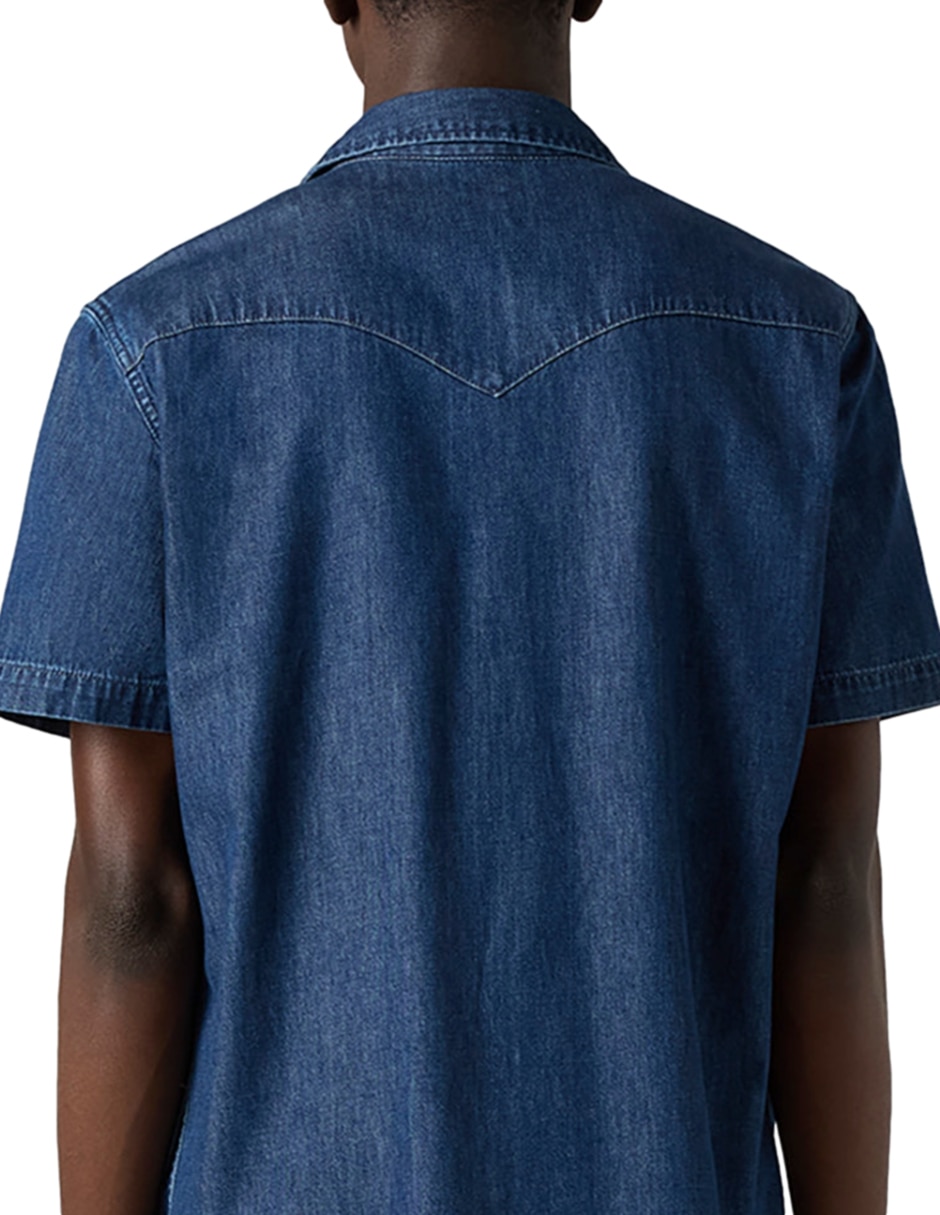 Camisa casual de algodón manga corta para hombre