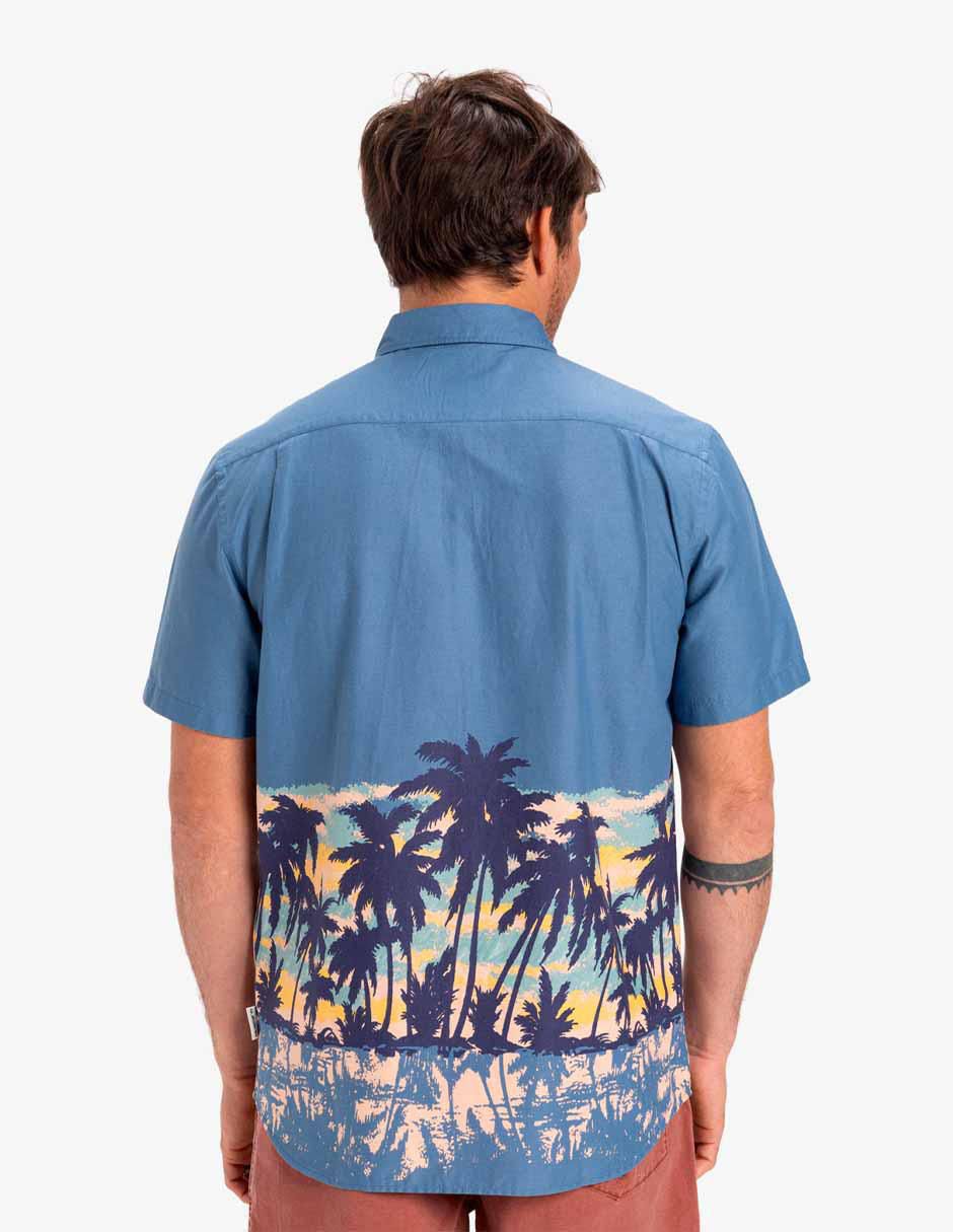 Camisa casual de algodón manga corta para hombre