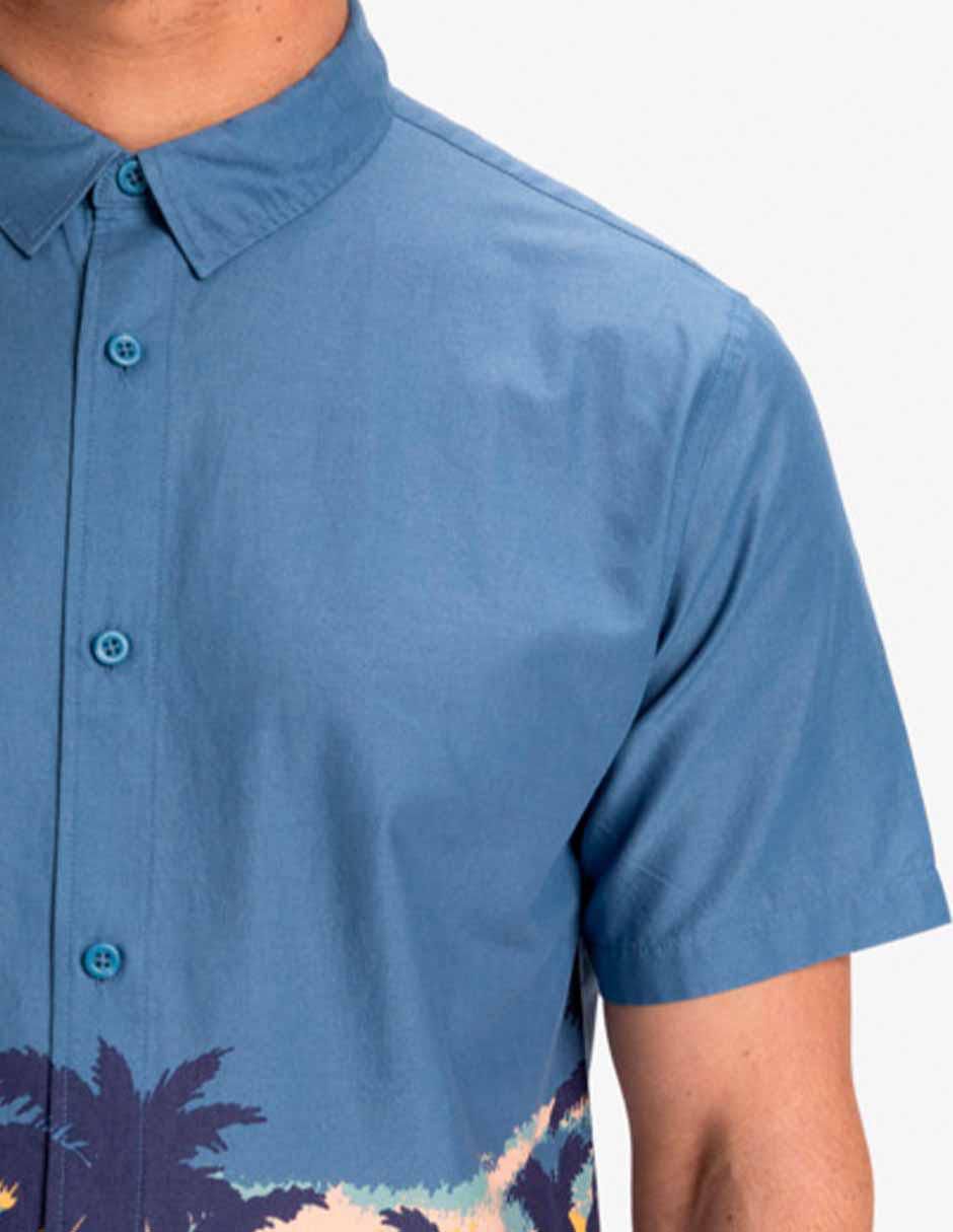 Camisa casual de algodón manga corta para hombre