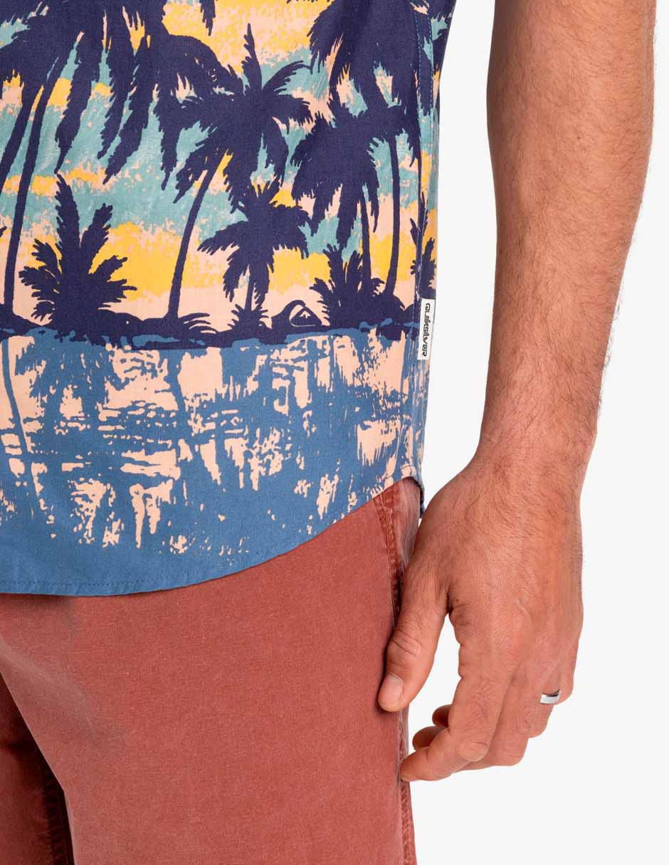 Camisa casual de algodón manga corta para hombre