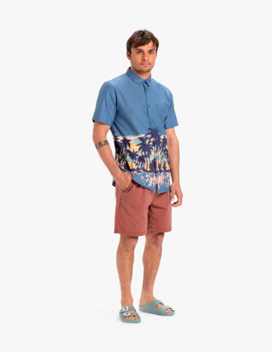 Camisa casual de algodón manga corta para hombre 6