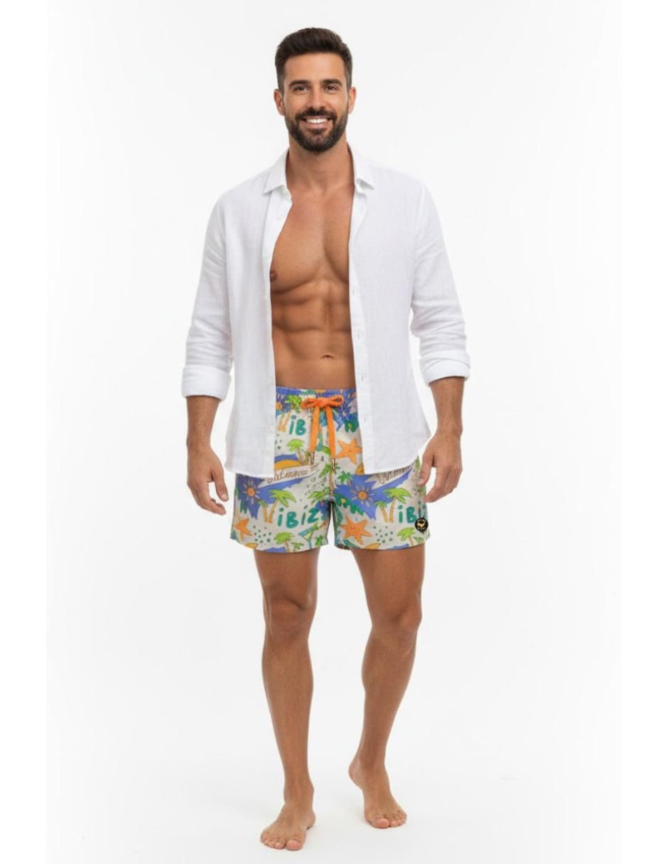 Traje de baño bolsillos con cremallera oculta para hombre 4