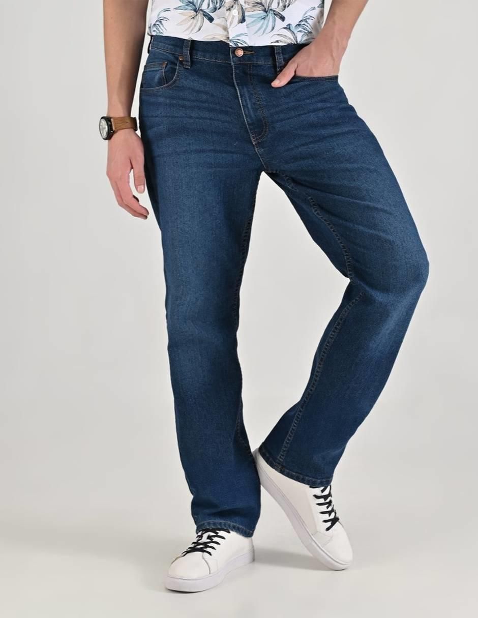 Jeans straight lavado whisker para hombre 1