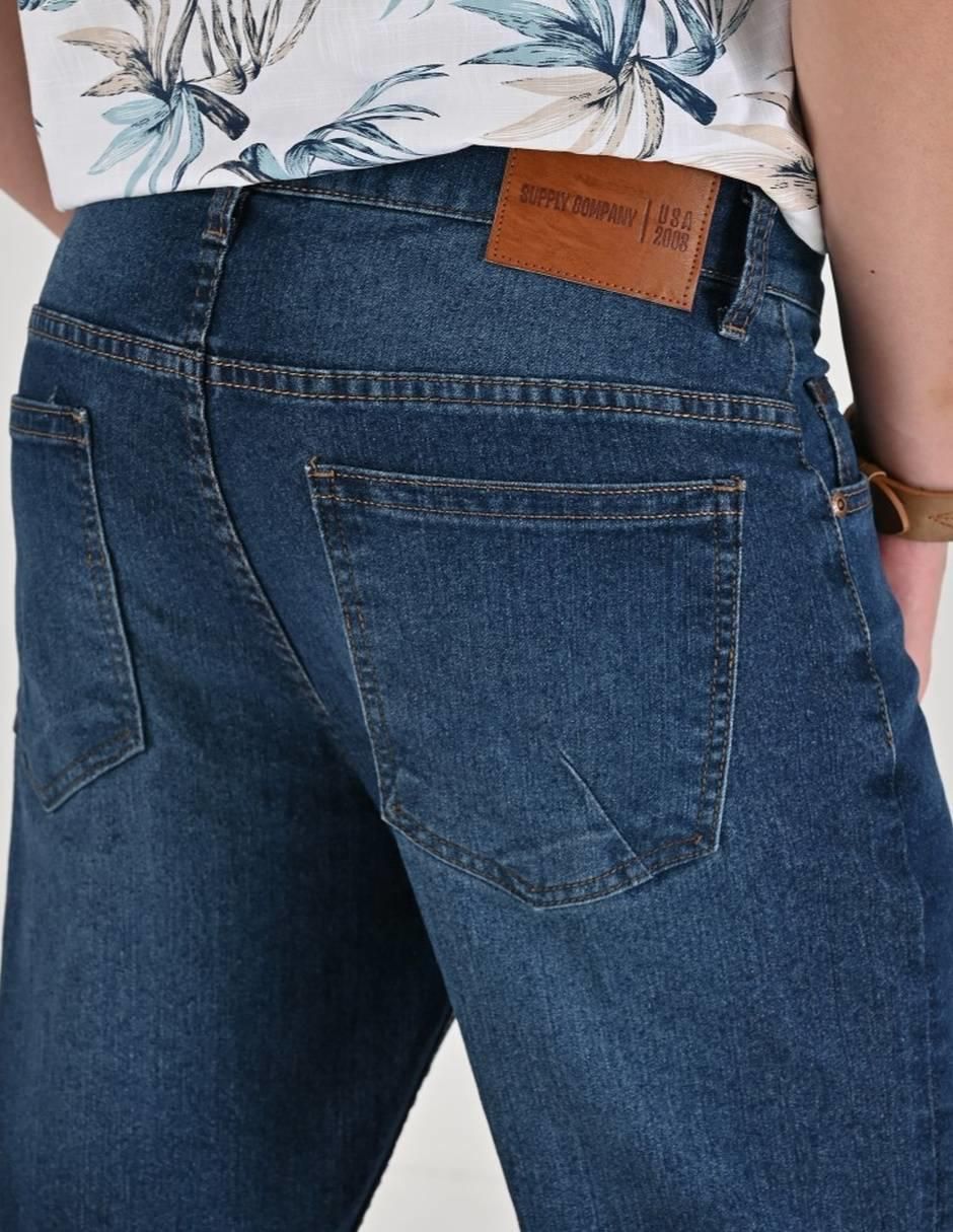 Jeans straight lavado whisker para hombre 3