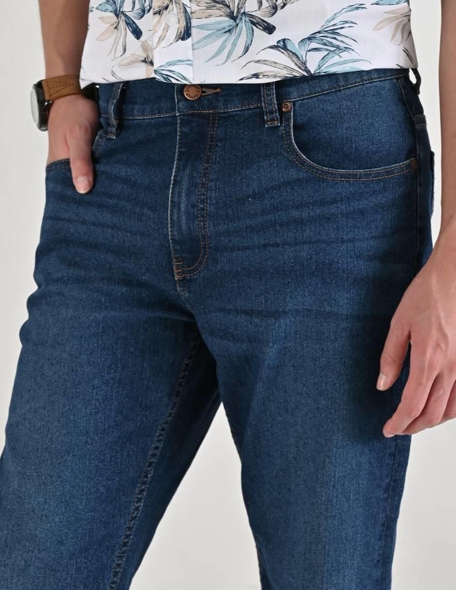 Jeans straight lavado whisker para hombre 4