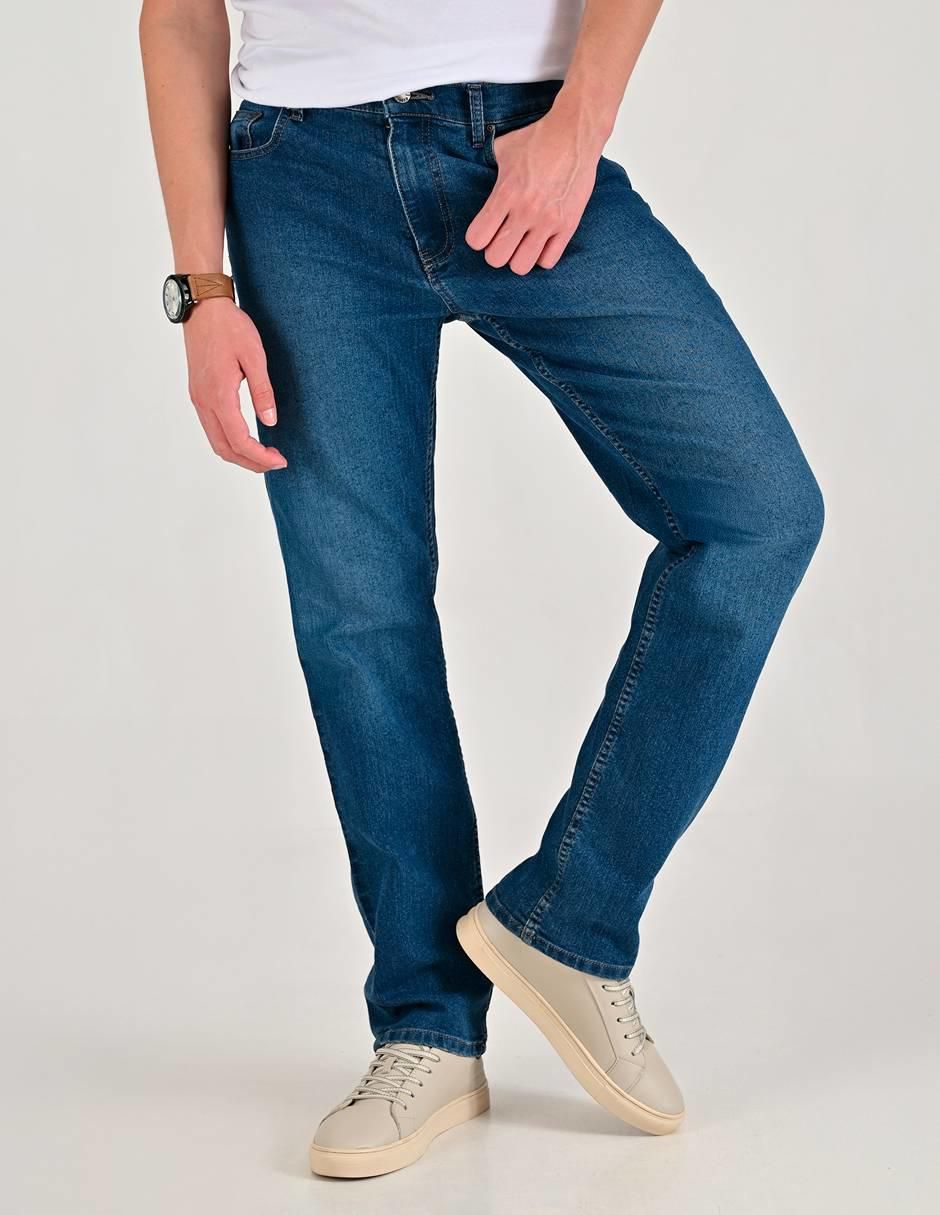 Jeans straight Supply lavado medio para hombre 1