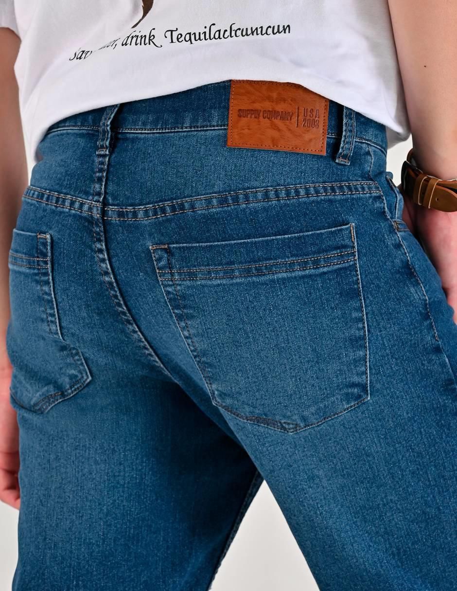 Jeans straight Supply lavado medio para hombre