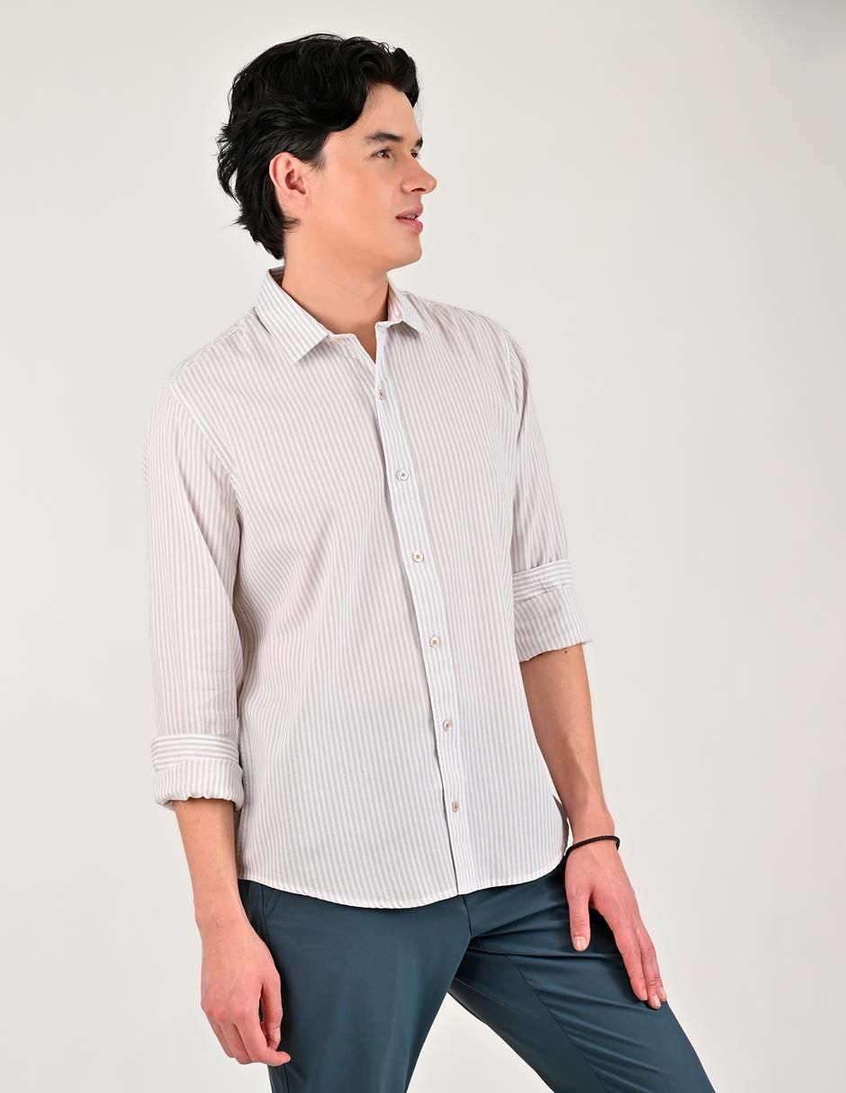 Camisa casual manga larga para hombre 4