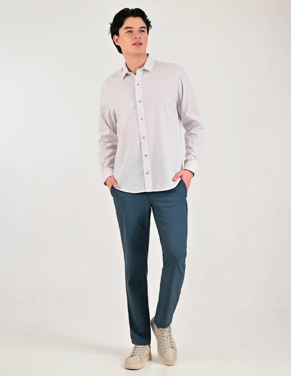 Camisa casual manga larga para hombre 7