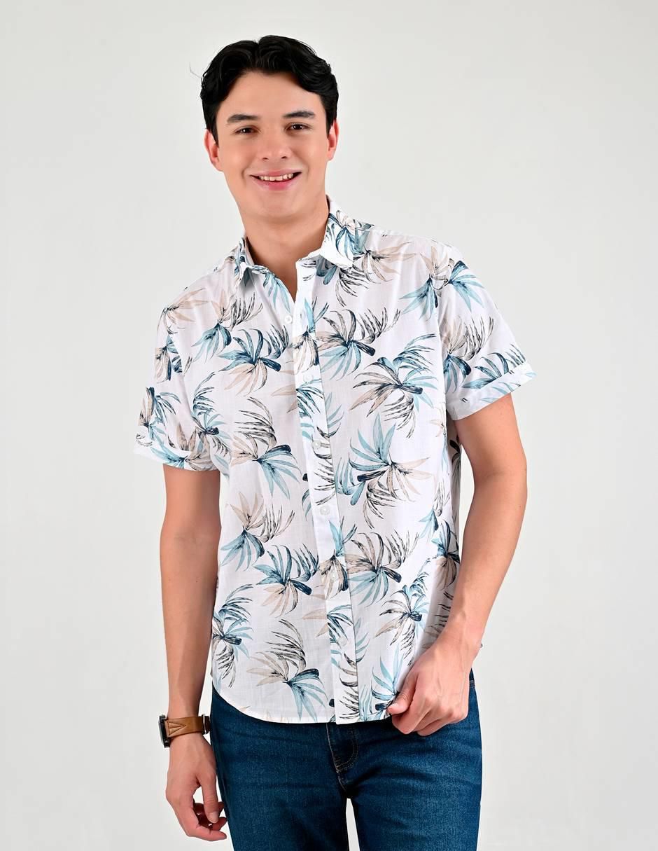 Camisa casual de algodón manga corta para hombre