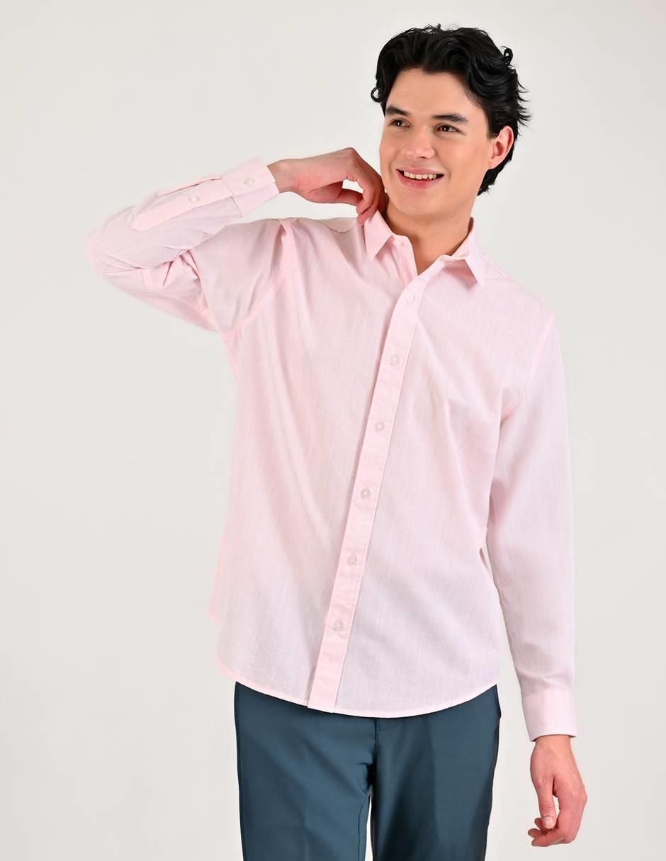 Camisa casual de algodón manga larga para hombre