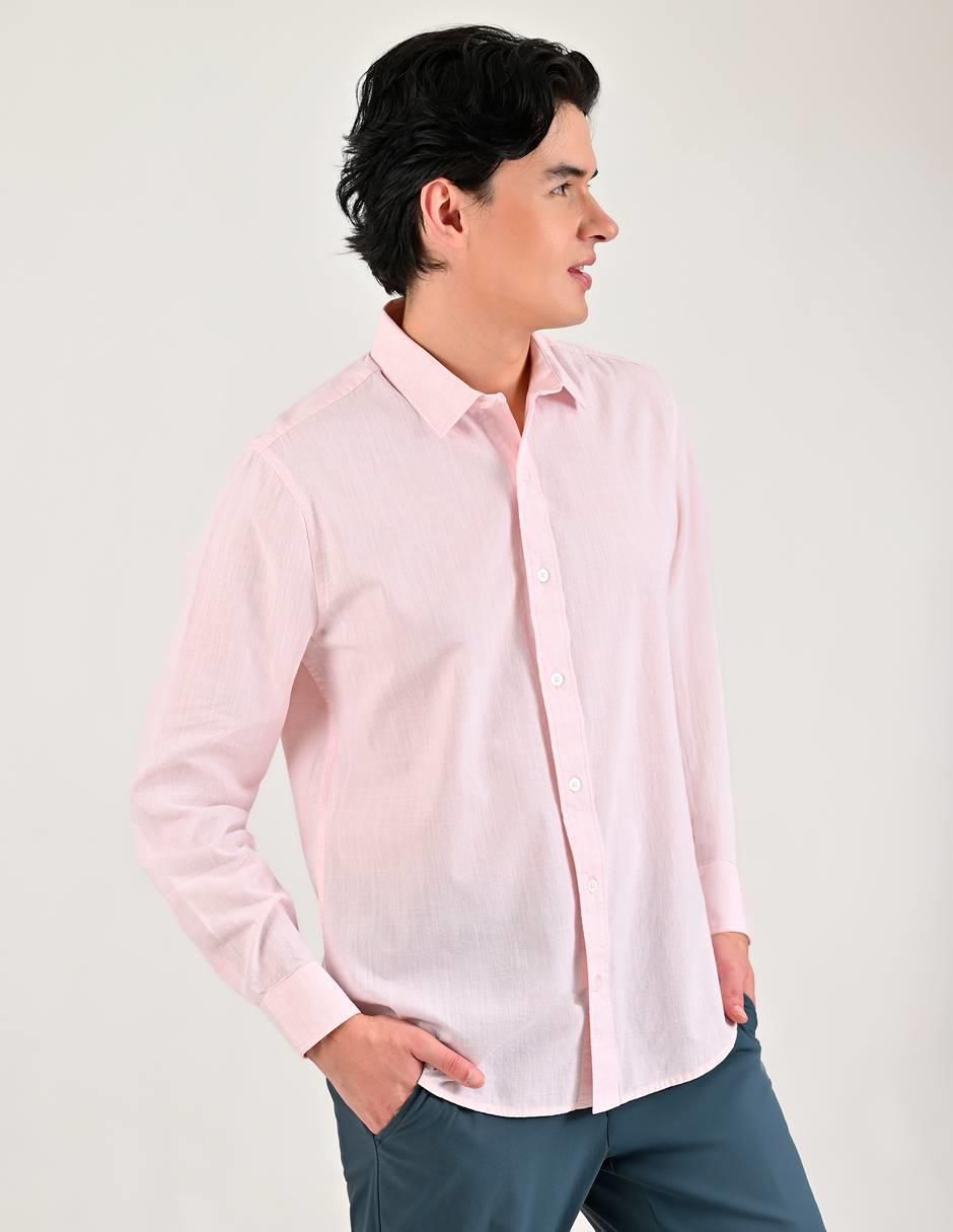Camisa casual de algodón manga larga para hombre