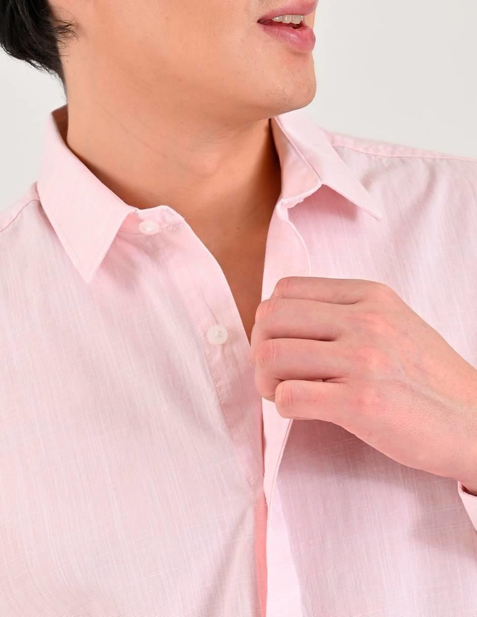 Camisa casual de algodón manga larga para hombre