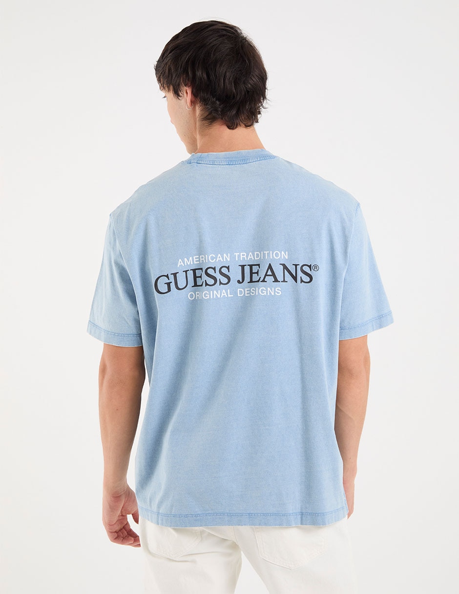 Playera guess jeans cuello redondo para hombre