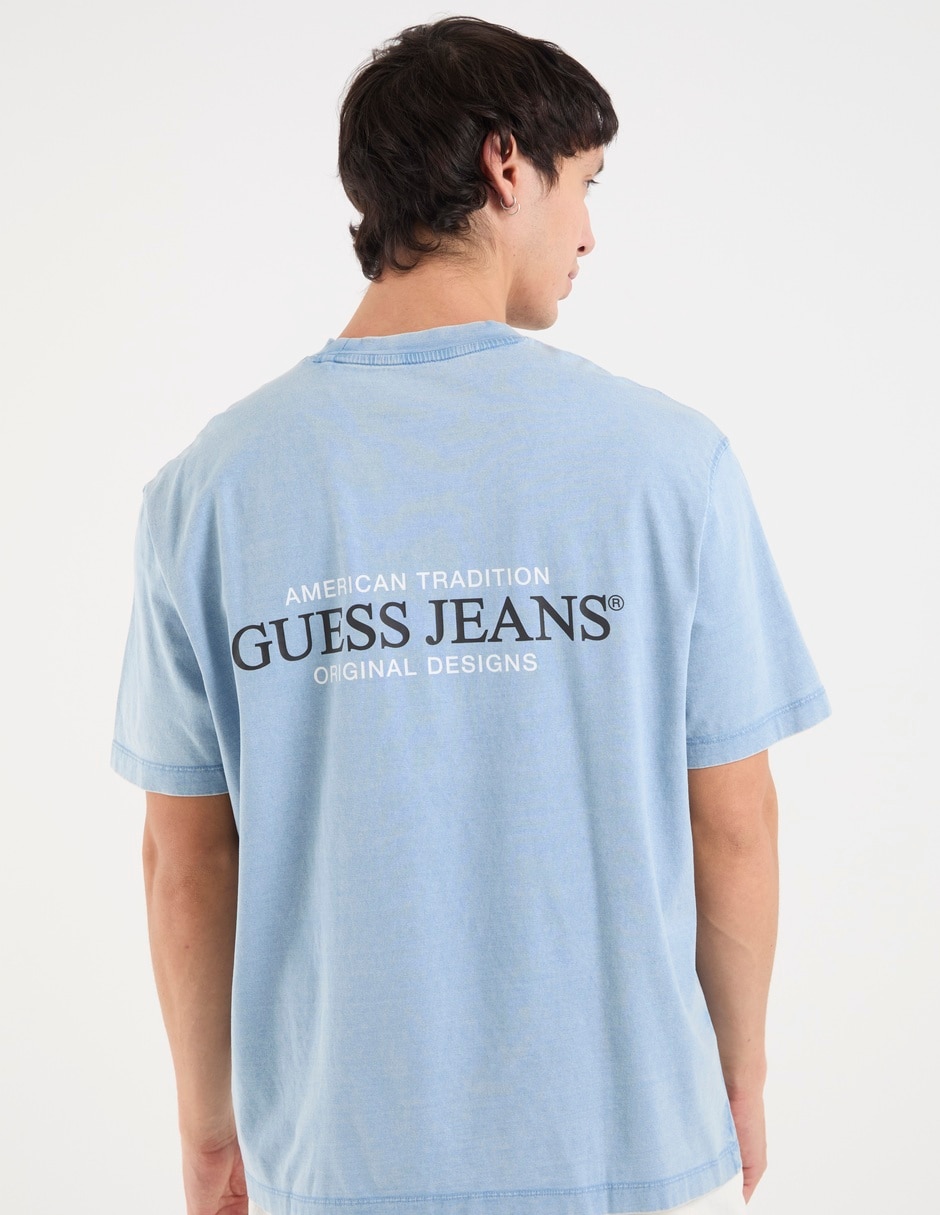 Playera guess jeans cuello redondo para hombre