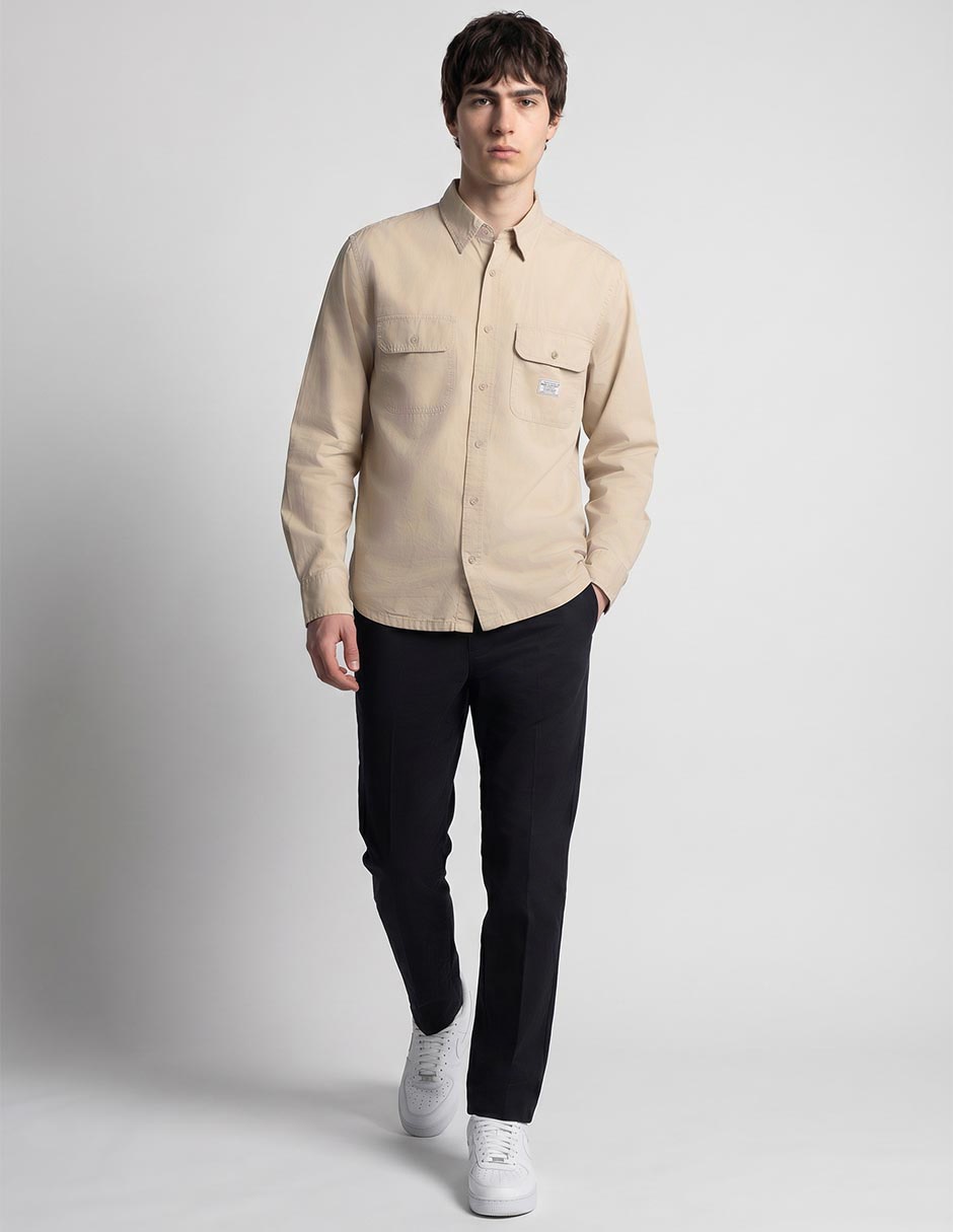 Camisa casual Guess Jeans de algodón manga larga para hombre