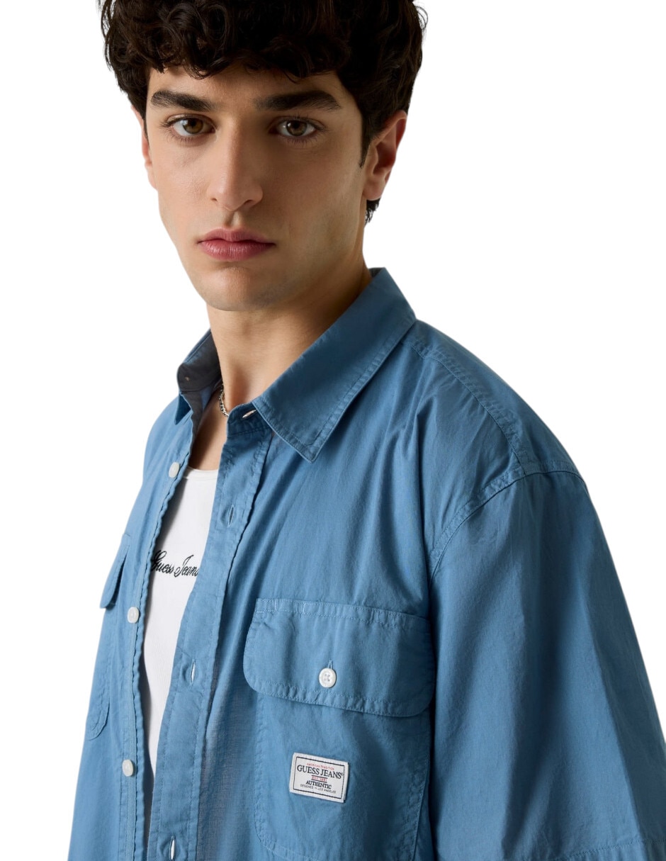 Camisa casual Guess Jeans de algodón manga corta para hombre