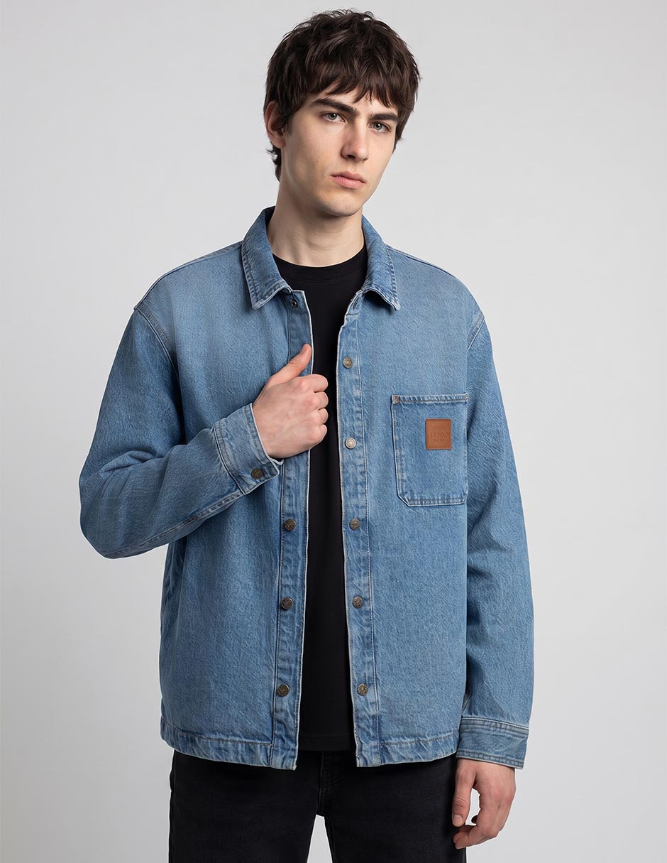 Sobrecamisa casual Guess Jeans de algodón manga larga para hombre