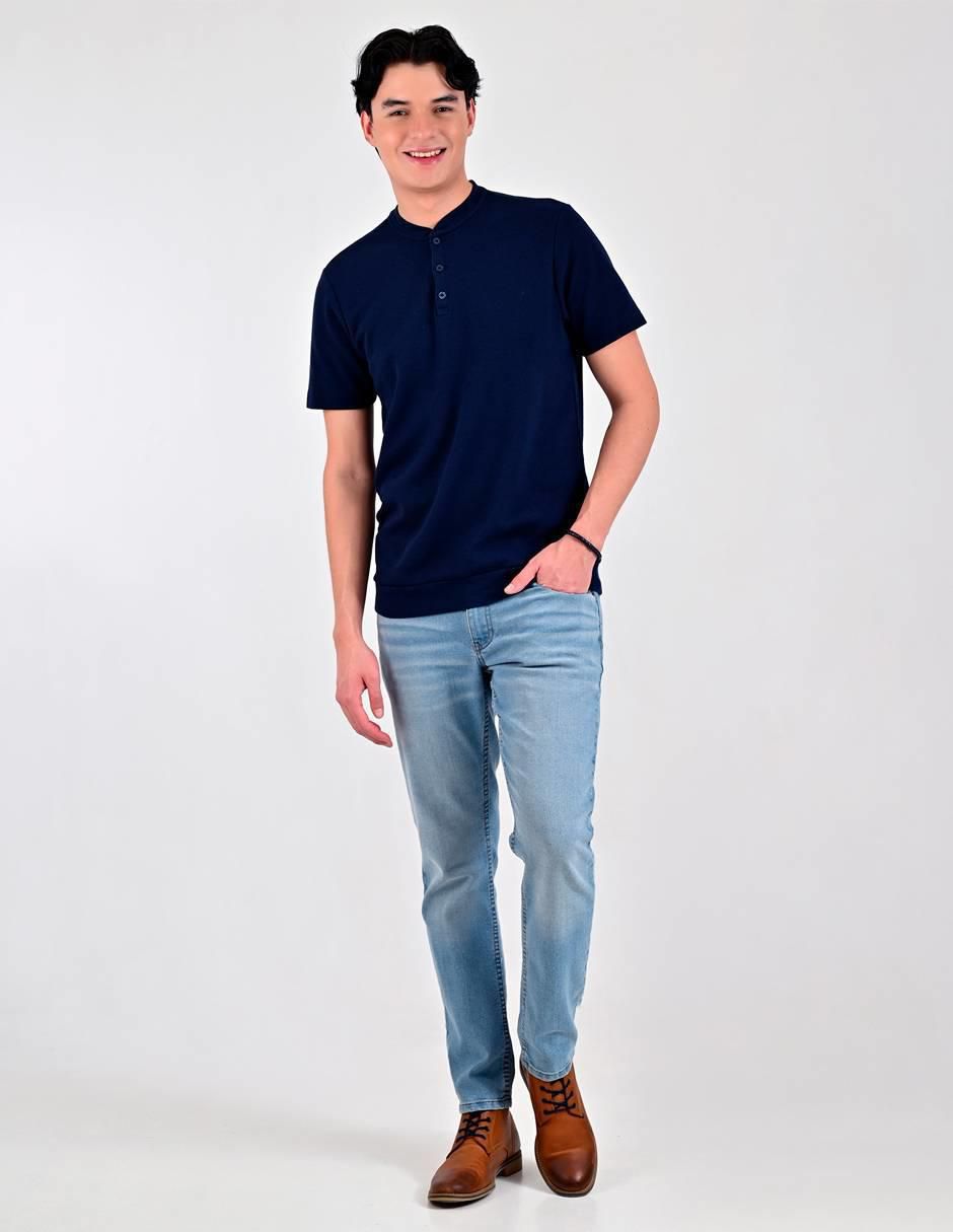 Playera cuello henley para hombre 2