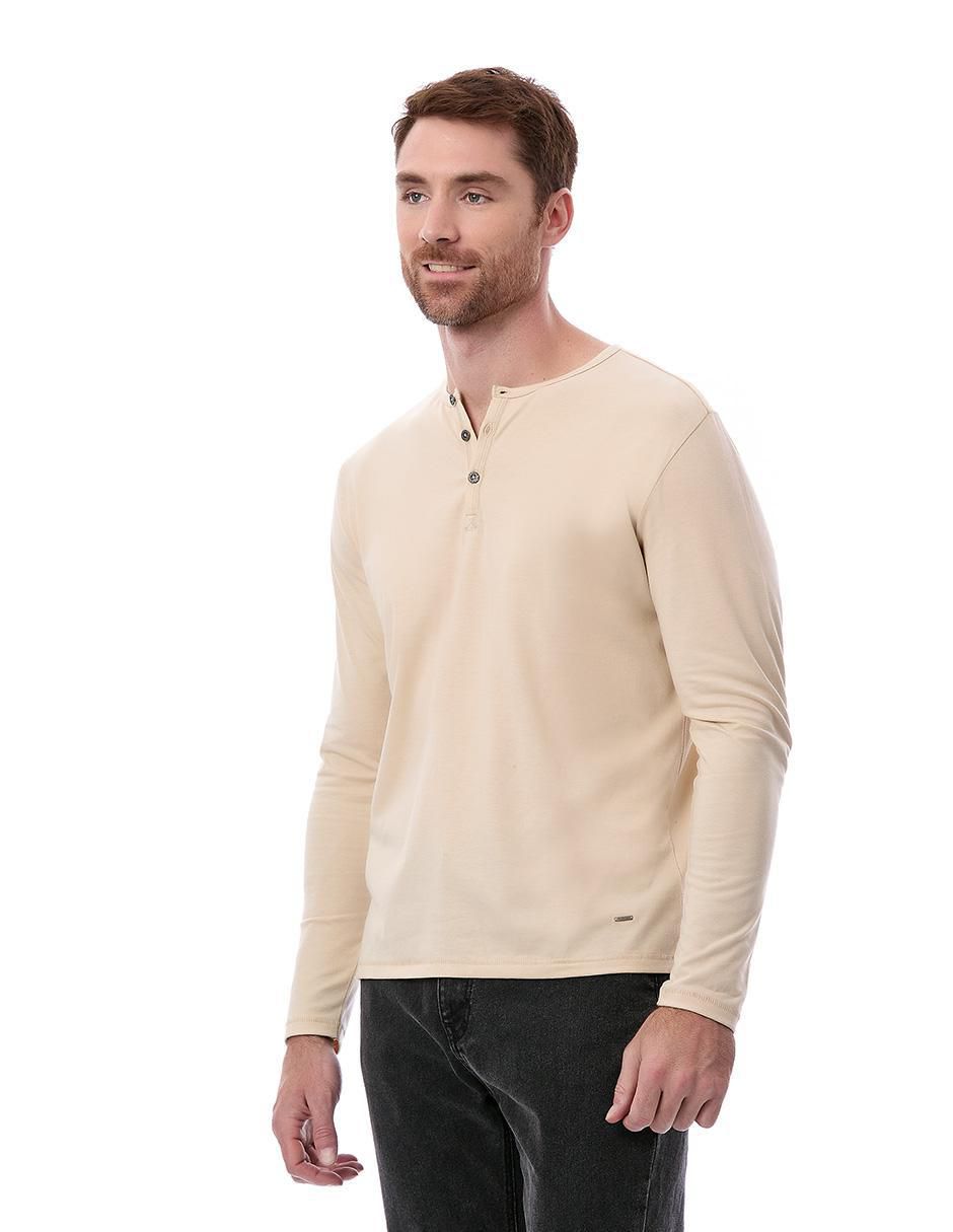 Playera cuello henley para hombre Playera cuello henley para hombre