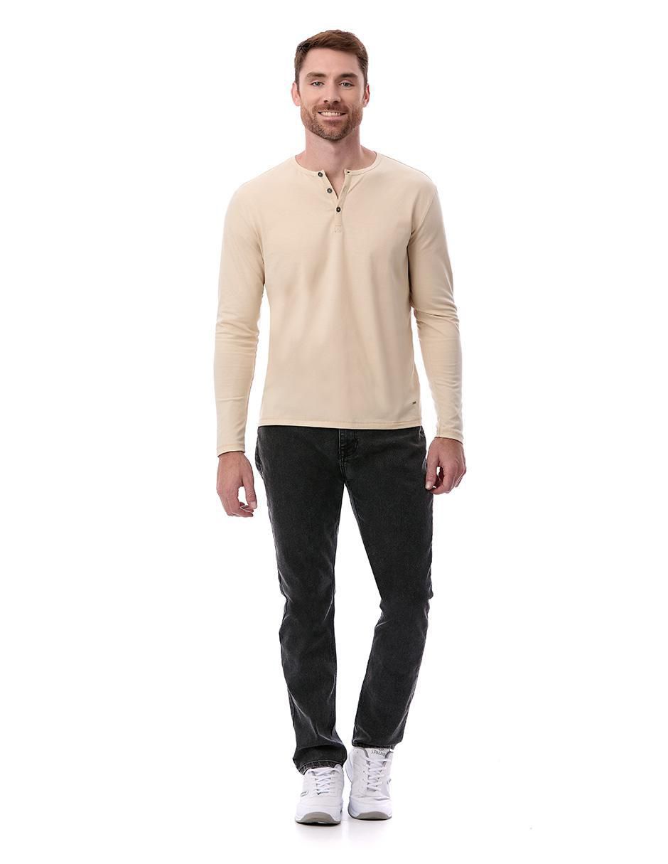Playera cuello henley para hombre 5