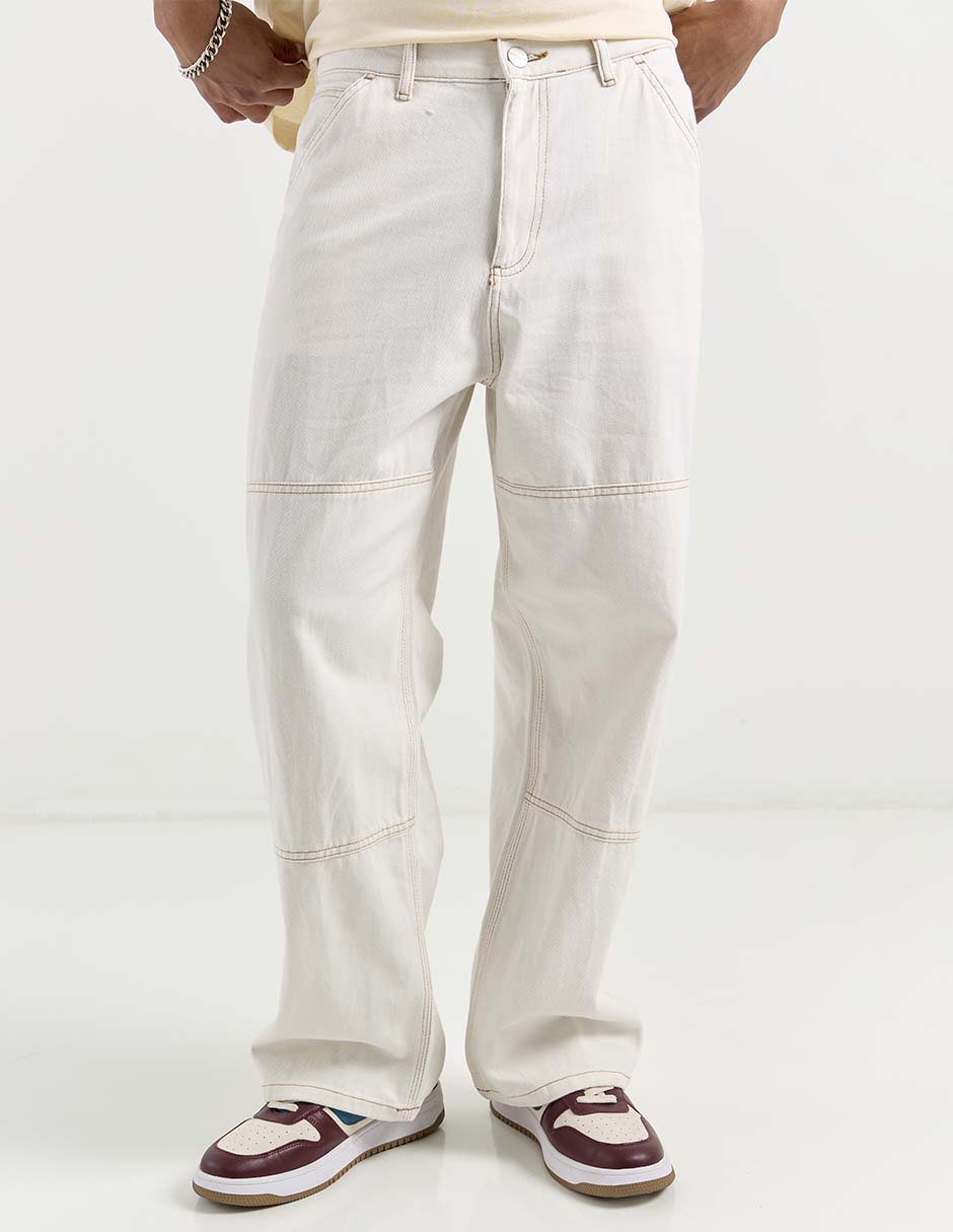 Pantalón recto de algodón para hombre