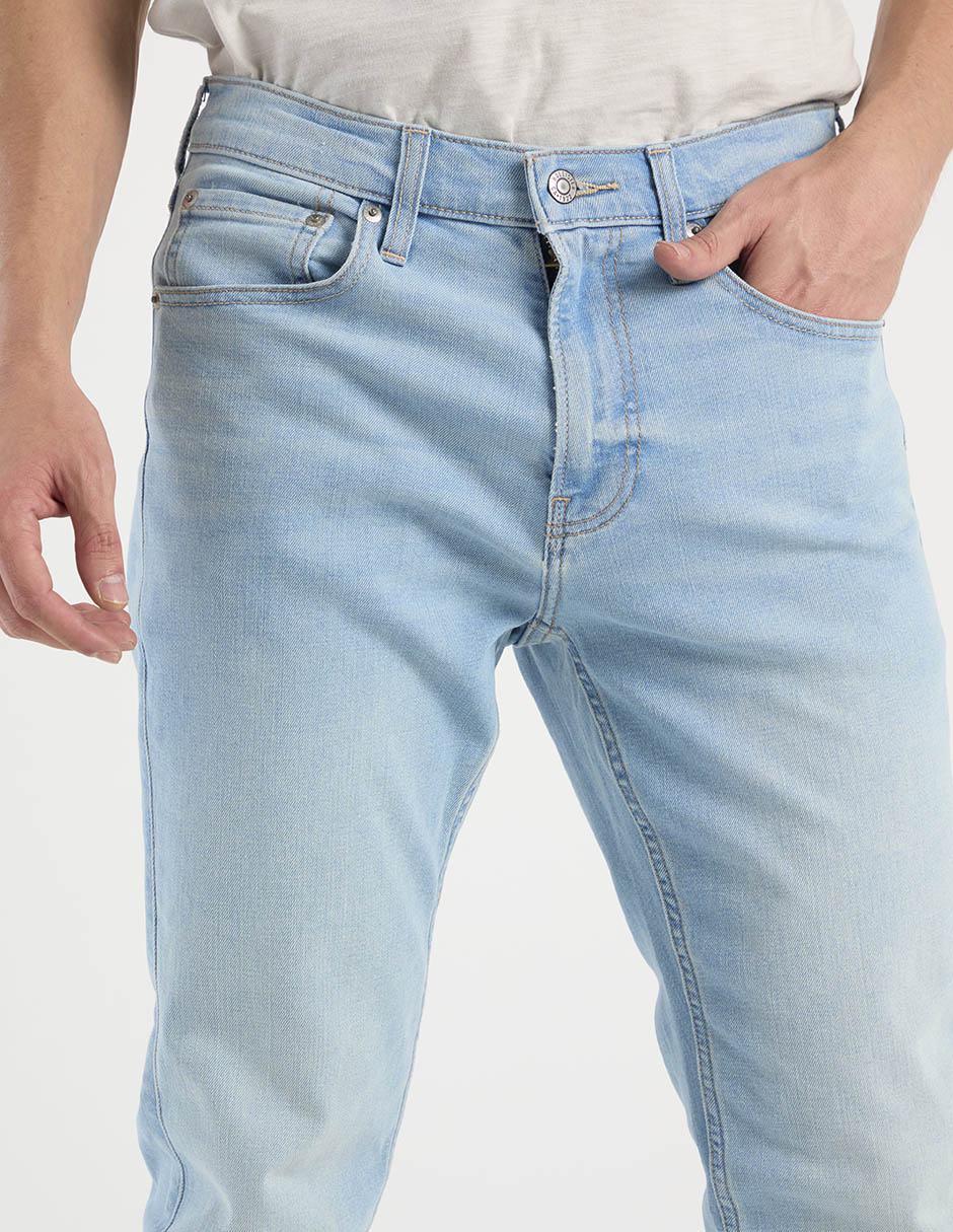 Jeans skinny lavado claro para hombre 4