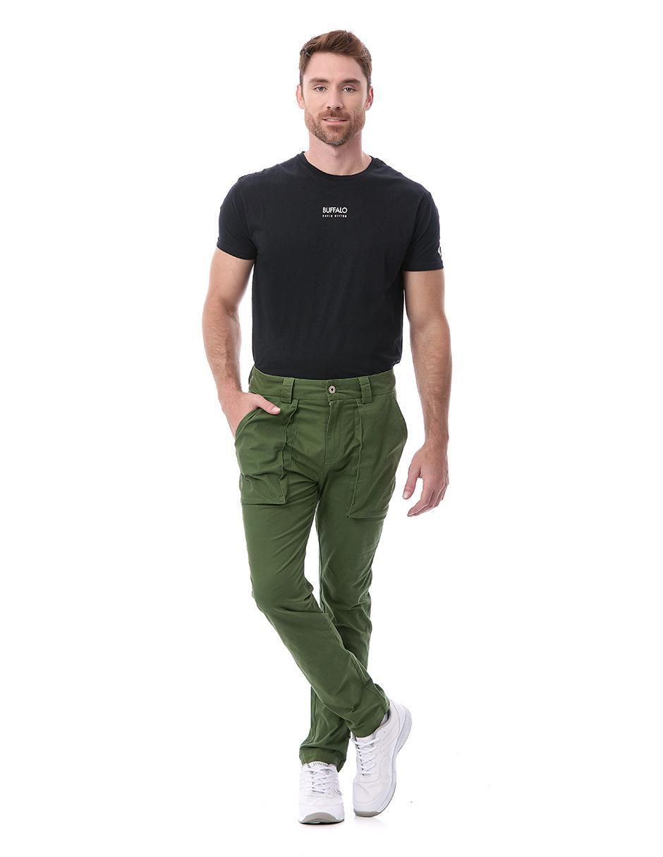 Pantalón regular de gabardina para hombre 6